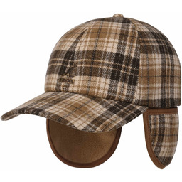 Czapka z Nausznikami Classic Plaid by Kangol, brązowo-beżowy, One Size