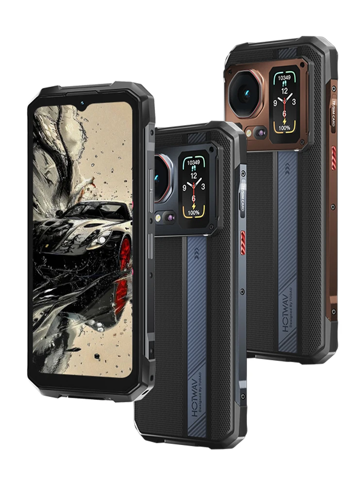 HOTWAV Cyber 16 Pro G100 Ośmiordzeniowy Wytrzymały Telefon 6.6'' FHD+ 120Hz 2K Wyświetlacz 108MP Kamera Tylna 32MP Przednia 24MP Kamera Nocna Android 15 8GB 512GB 6280mAh 33W Szybkie Ładowanie Telefon Cyber 16 Pro Black