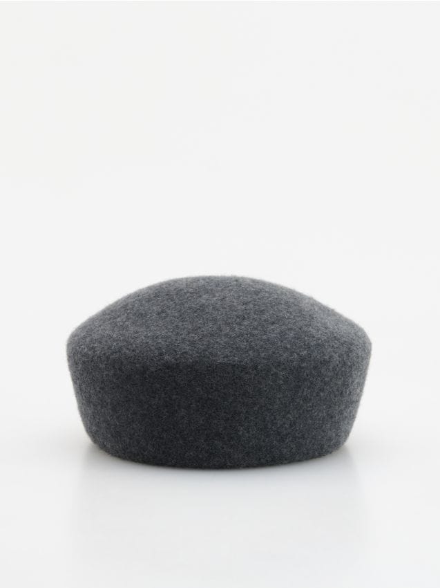 Reserved - Wełniany beret - ciemnoszary