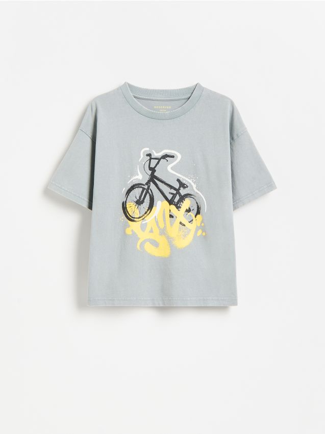 Reserved - Bawełniany t-shirt - ciemnoszary