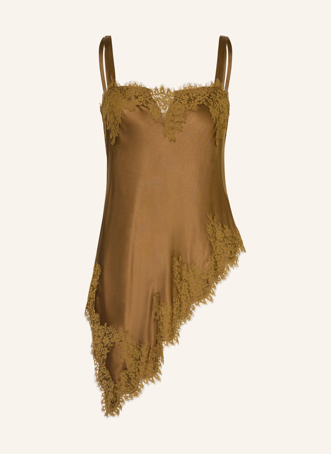 Dorothee Schumacher Top Satynowy Sense Of Shine Z Koronką braun