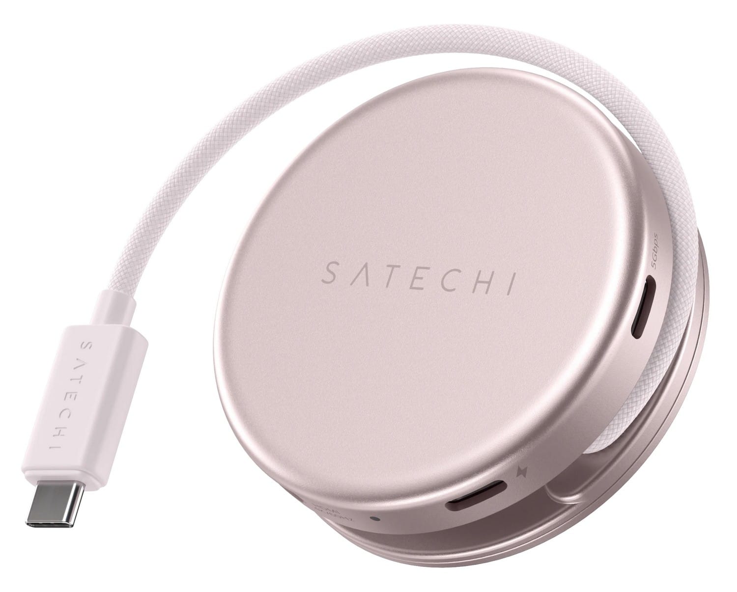 Satechi OntheGo 5w1 USB-C USB-A HDMI 4K czytnik kart SD 104 MB/s USB-C PD passthrrough 60W - blush ST-POTG5P