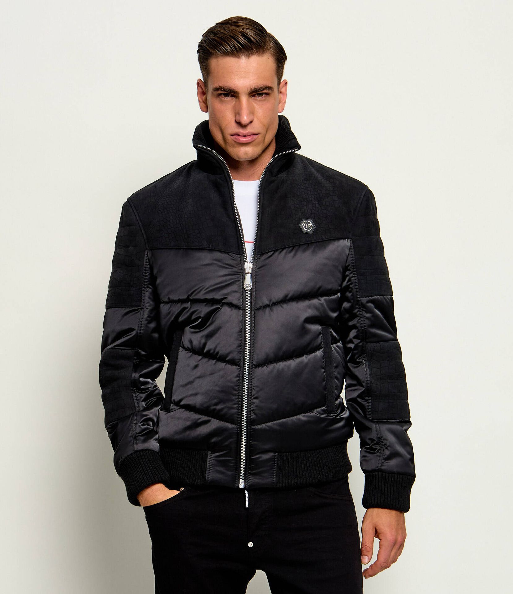 Philipp Plein Kurtka Regular Fit zamsz