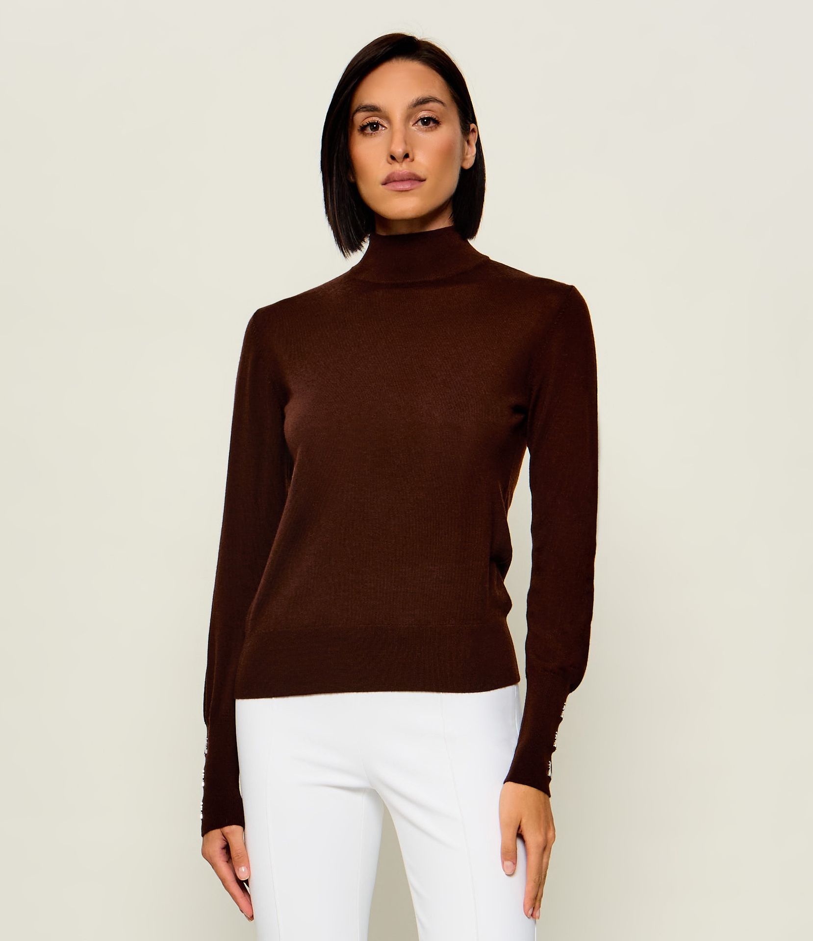 Patrizia Pepe Wełniany półgolf Slim Fit