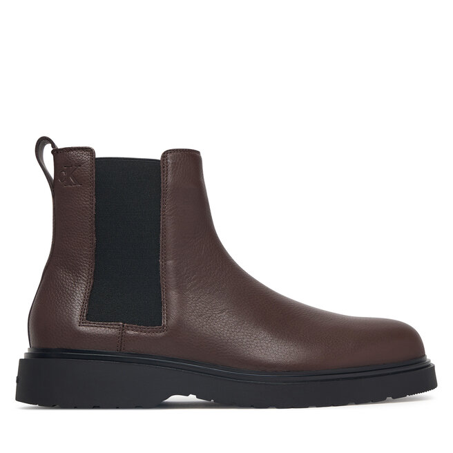 Sztyblety Calvin Klein Combat Ess Chelsea Boot Lth YM0YM01374 Brązowy