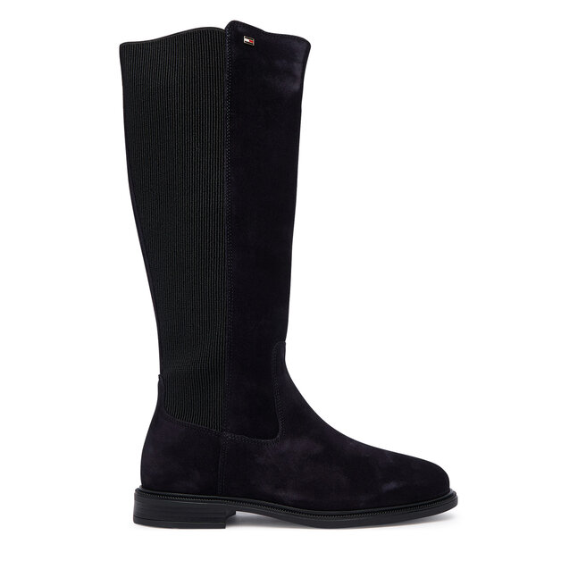 Kozaki Tommy Hilfiger Enamel Flag Suede High Chelsea FW0FW09574 Granatowy
