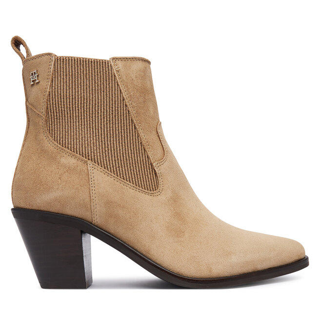 Botki Tommy Hilfiger Suede Western Chelsea Boot FW0FW09581 Beżowy