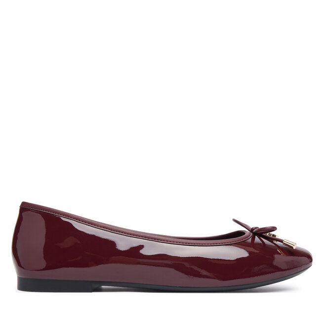 Baleriny Tommy Hilfiger Th Charm Patent Ballerina FW0FW09481 Bordowy