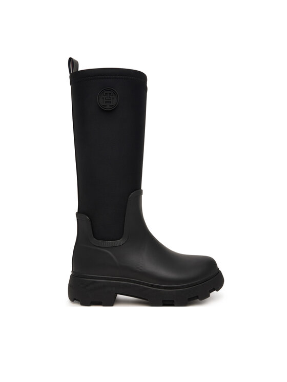 Tommy Hilfiger Kalosze Th Stamp Warm Knee Rain Boot FW0FW09678 Czarny
