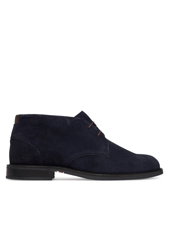 Tommy Hilfiger Trzewiki Corporate Dressy Suede Lace Boot FM0FM05951 Granatowy