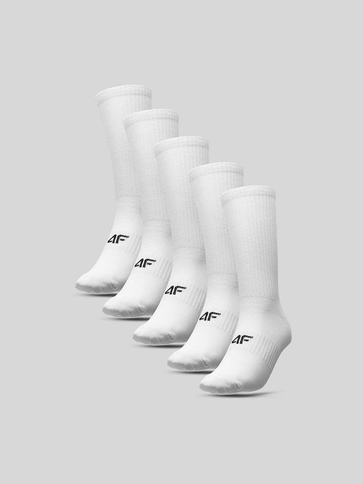 4F Skarpetki długie (5-pack) męskie - białe 43-46
