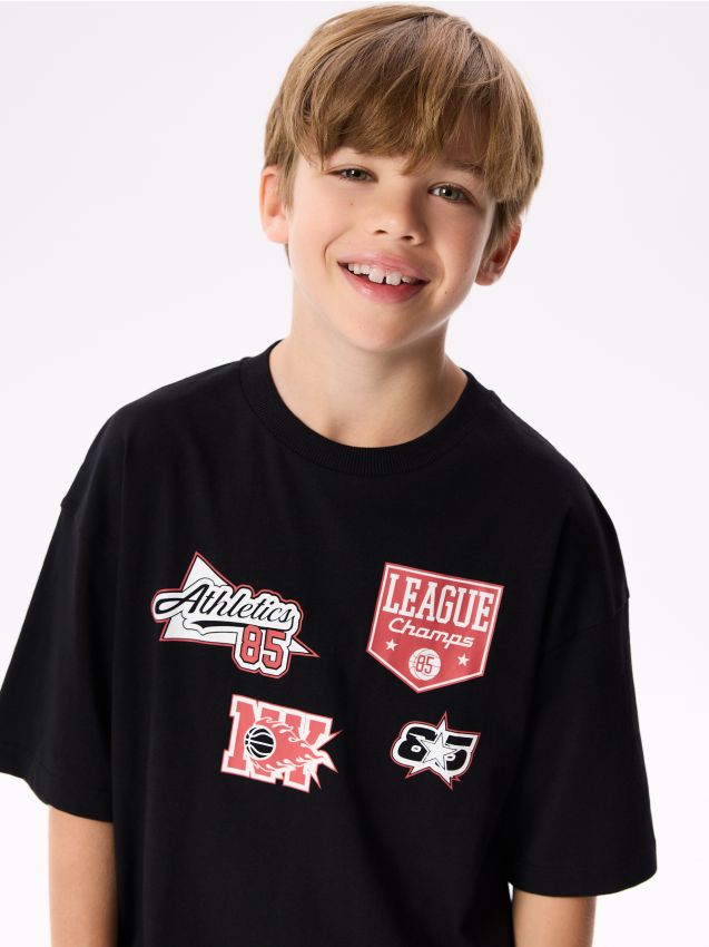 Reserved - Bawełniany t-shirt - czarny