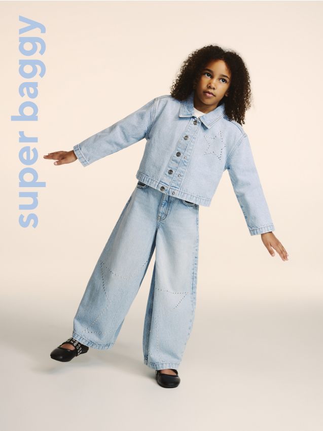 Reserved - Jeansy super baggy - niebieski