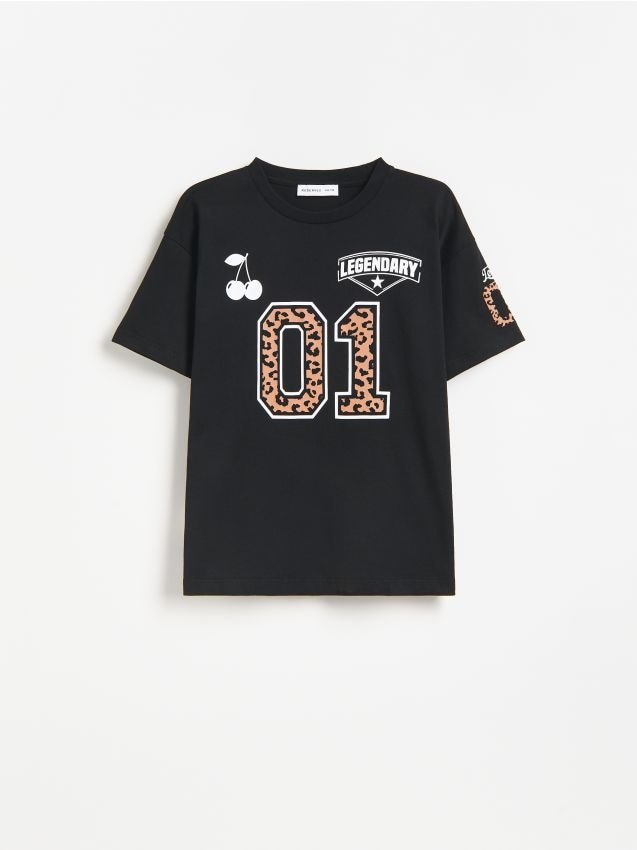 Reserved - T-shirt z nadrukiem - czarny