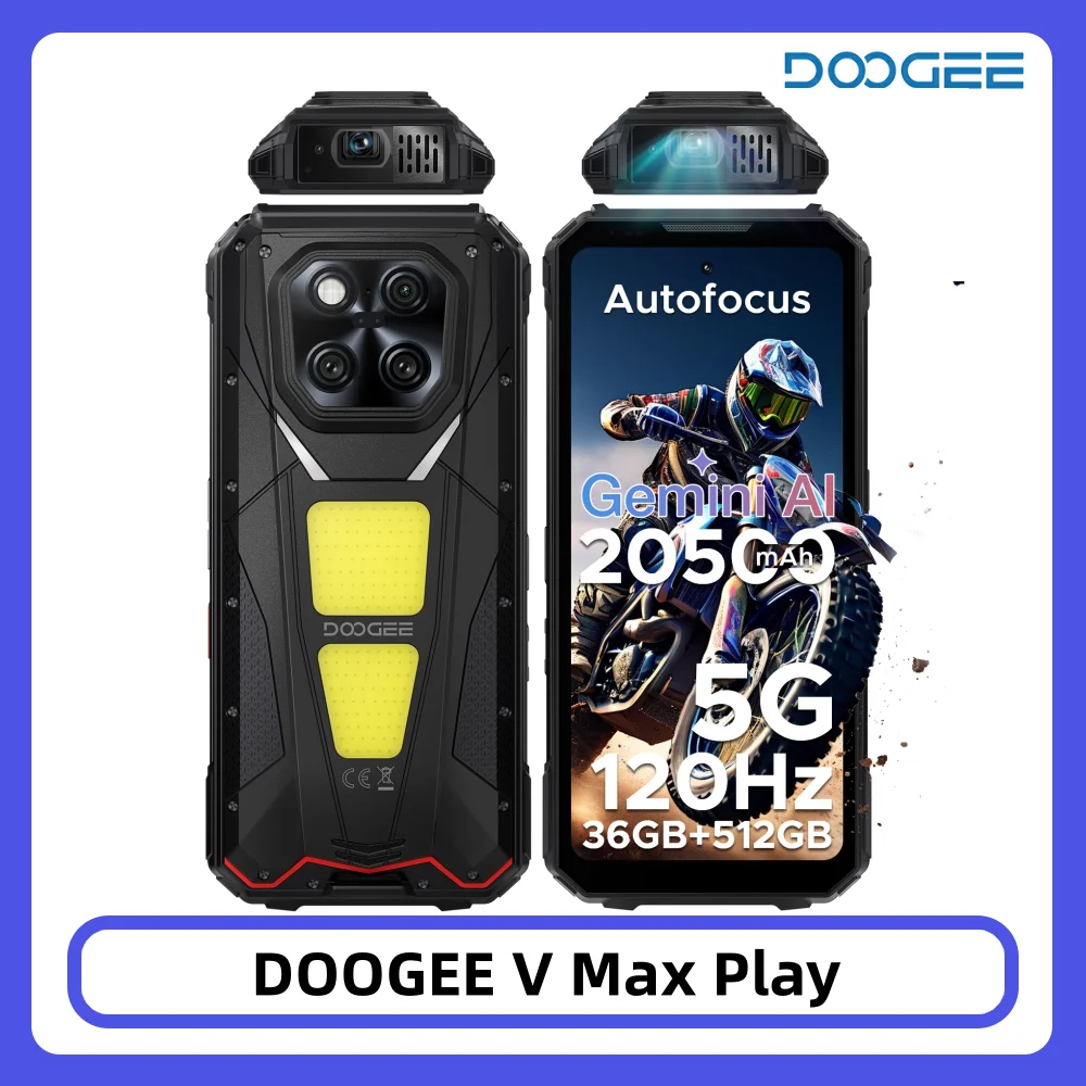 DOOGEE V Max Play Projektor Telefon Wytrzymały 36GB 512GB 6.78\