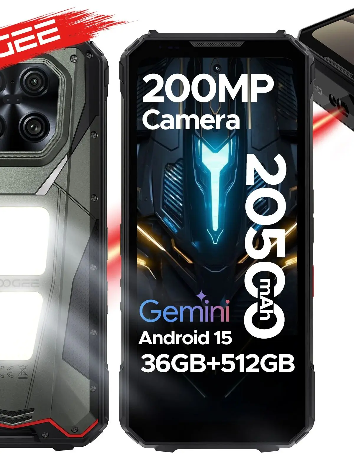 DOOGEE V Max LR - Wzmocniony telefon 5G z dalmierzem laserowym i AI, 36GB+512GB, ekran 6.78