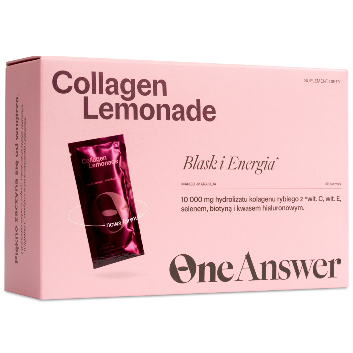 OneAnswer Collagen Lemonade, smak mango-marakuja, 30 saszetek