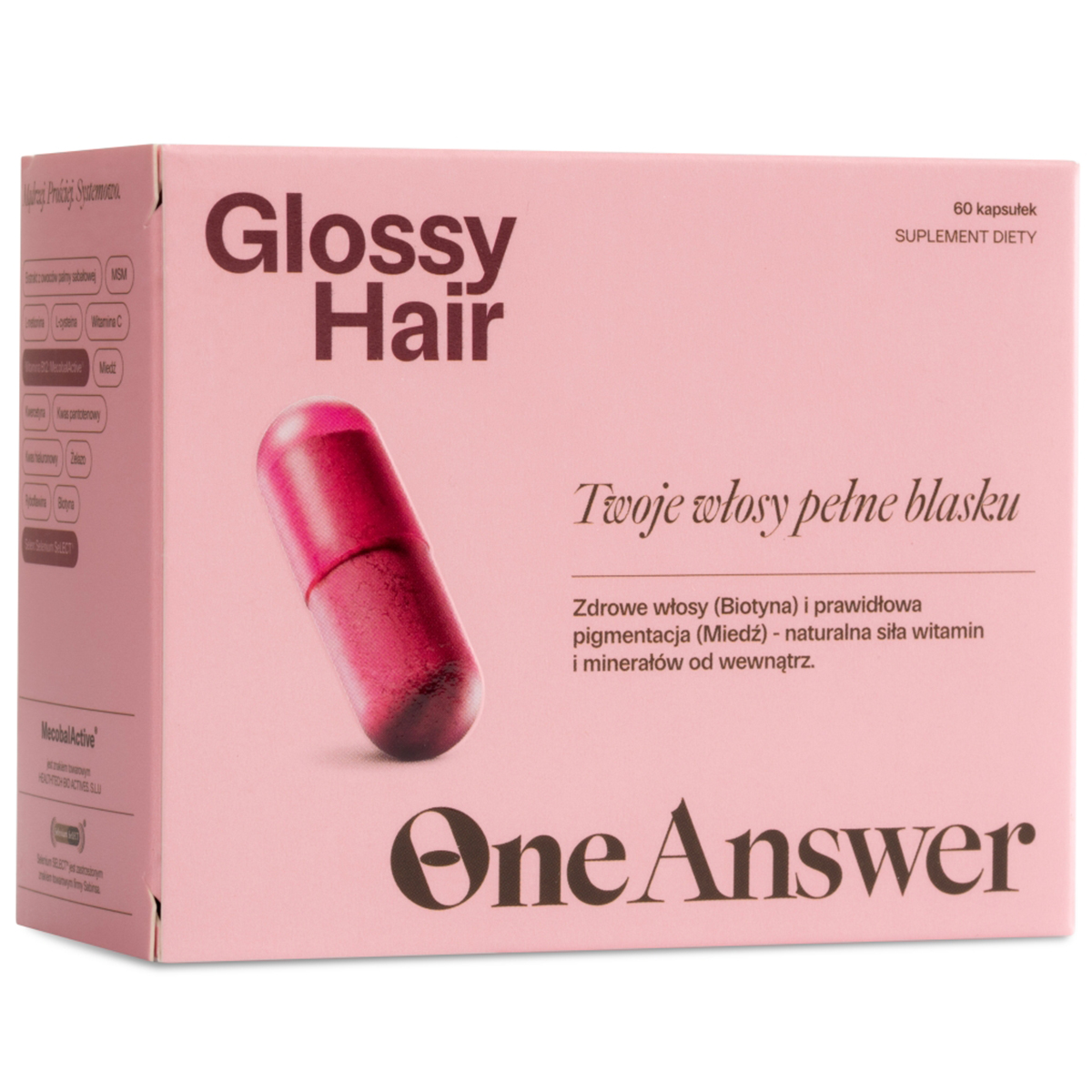 OneAnswer Glossy Hair, 60 kapsułek