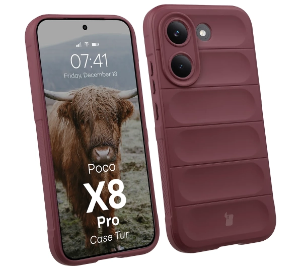 BIZON Case Tur do Xiaomi POCO X8 Pro Ciemnofioletowy