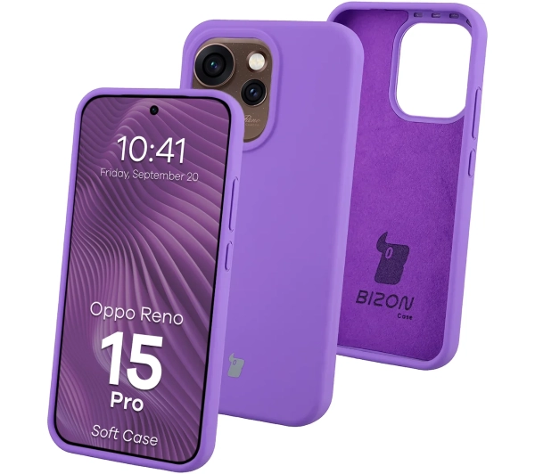 BIZON Soft Case do Oppo Reno 15 Pro Fioletowy