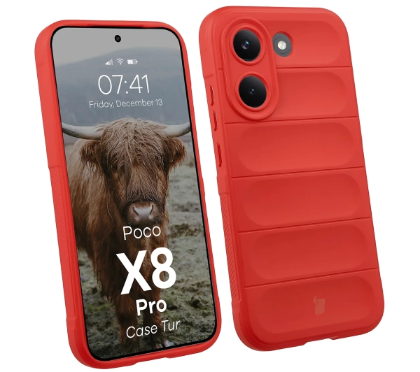BIZON Case Tur do Xiaomi POCO X8 Pro Czerwony