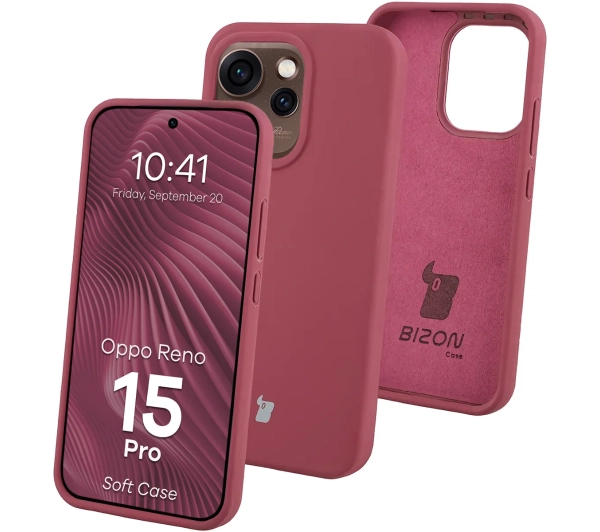 BIZON Soft Case do Oppo Reno 15 Pro Śliwkowy
