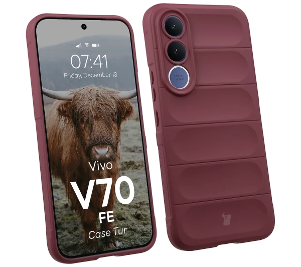 BIZON Case Tur do Vivo V70 FE 5G Ciemnofioletowy