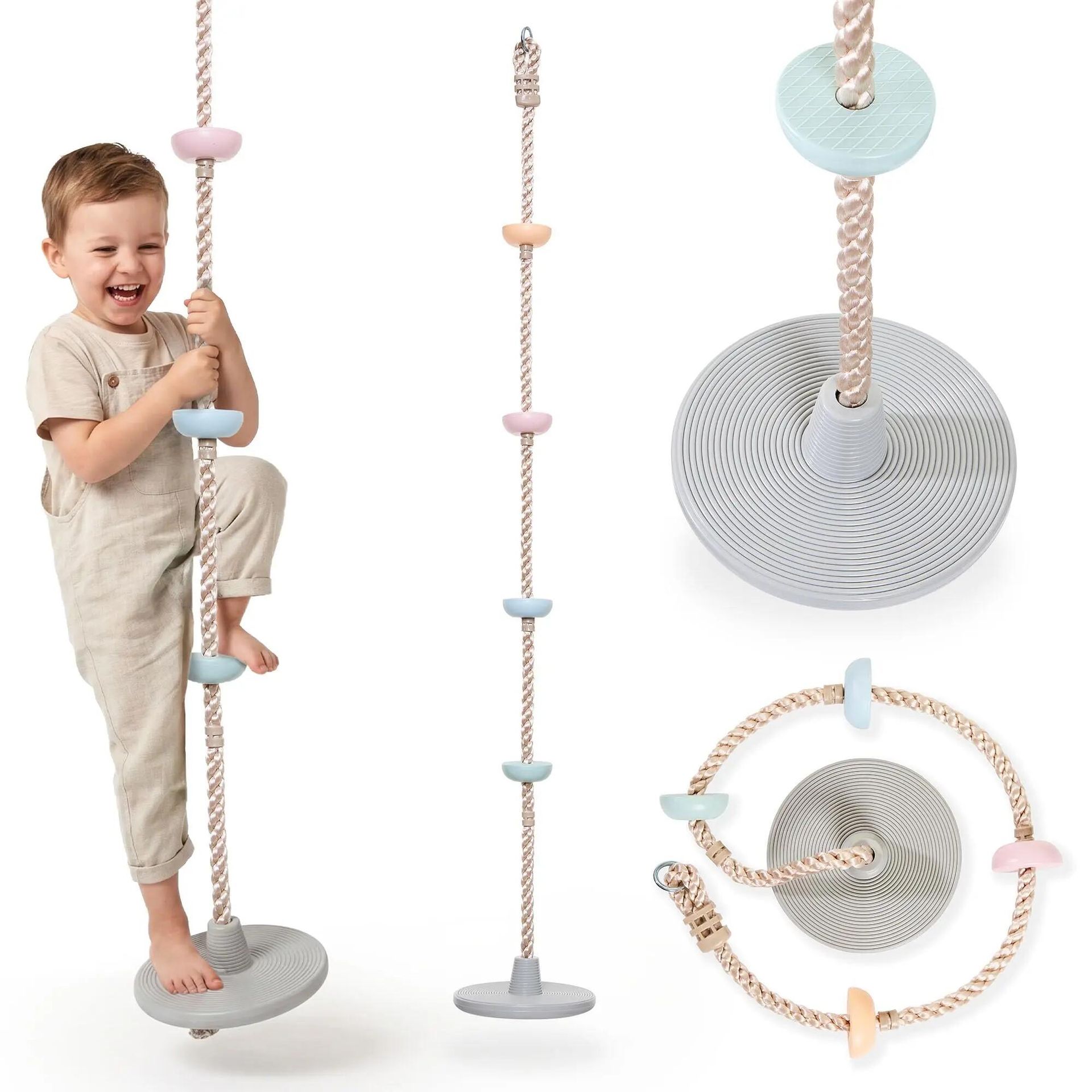 Lina-huśtawka - Wspinaczka - Dla dzieci - XL - Siedzisko Ø30 cm - Beżowy