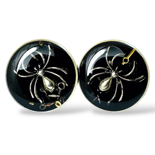 Spinki do mankietów pająki - SPIDER (BLACK) + Pudełko
