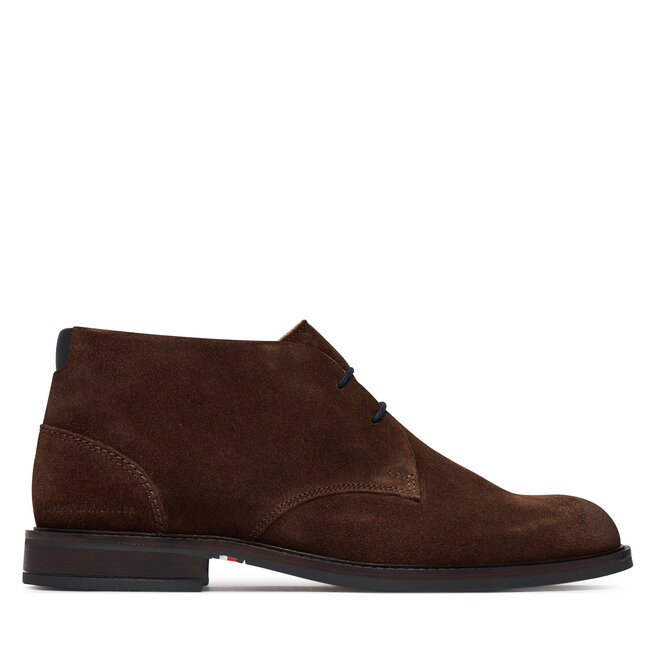 Trzewiki Tommy Hilfiger Corporate Dressy Suede Lace Boot FM0FM05951 Brązowy