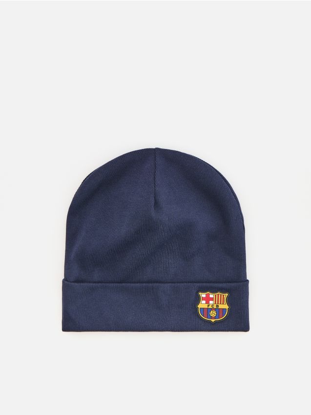 Reserved - Dzianinowa czapka FC BARCELONA - granatowy