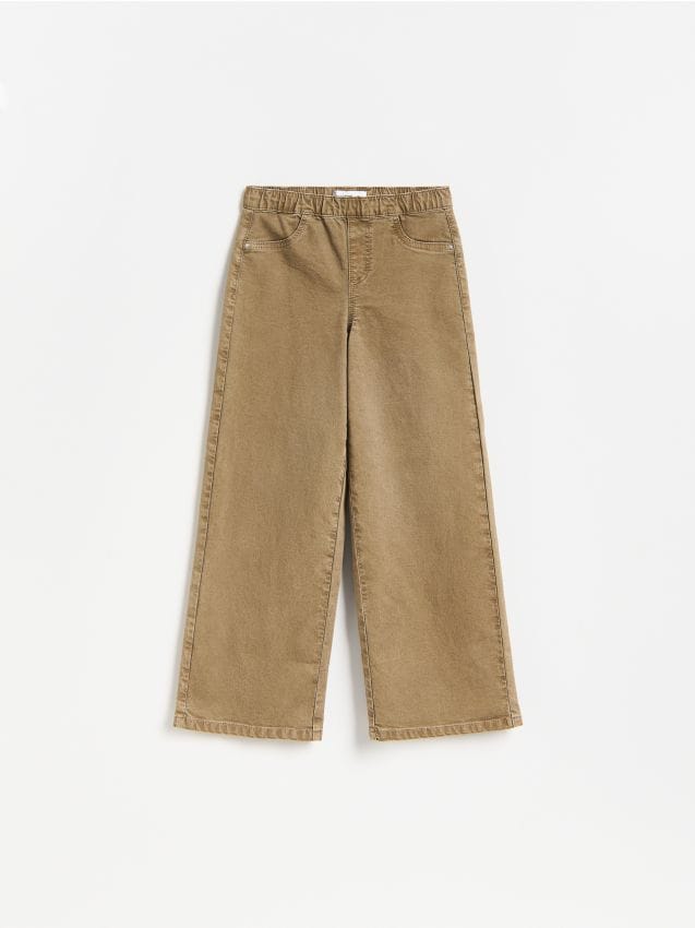 Reserved - Jegginsy wide leg - ciemnozielony