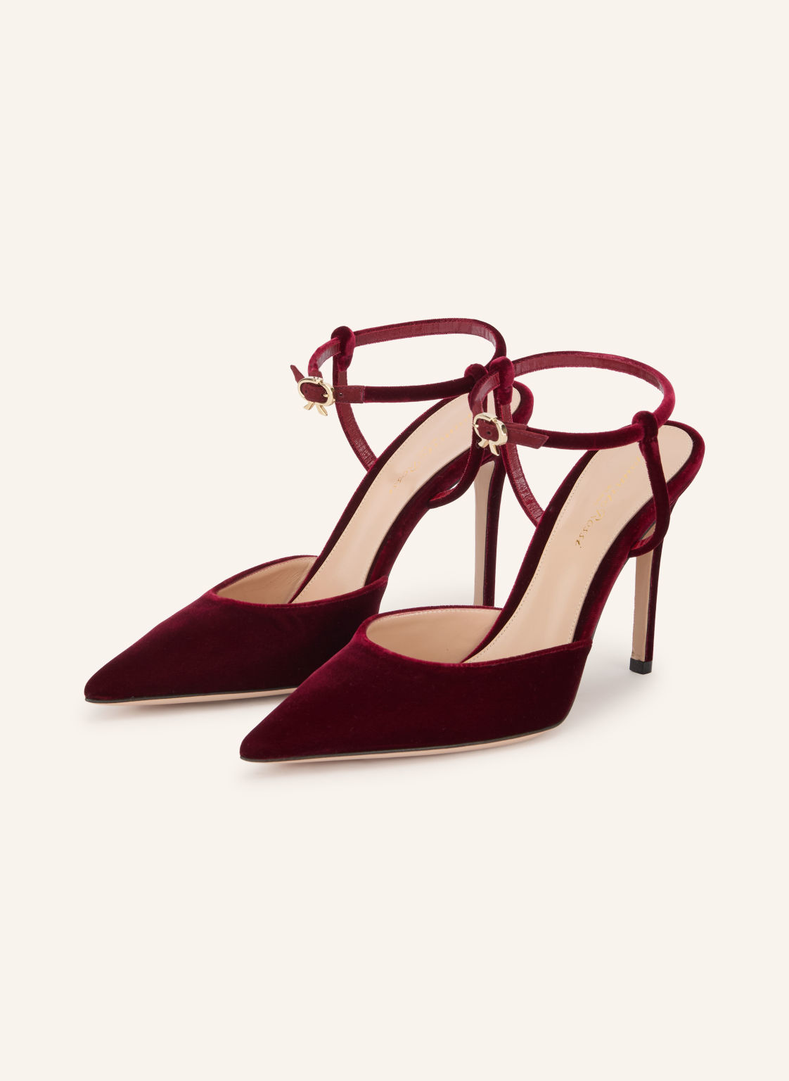 Gianvito Rossi Czółenka Typu Slingback Velluto 95 Z Aksamitu rot