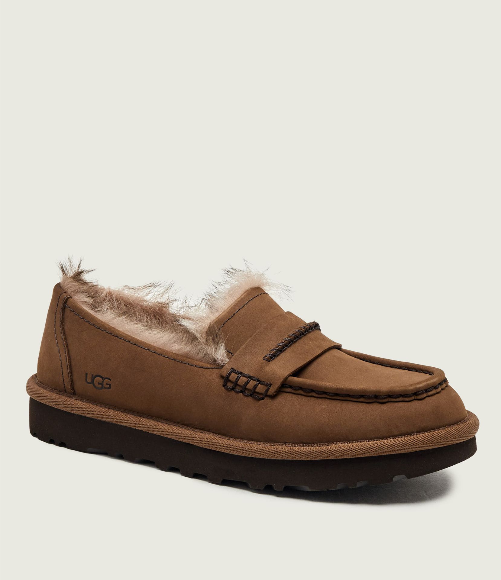 UGG Skórzane Ocieplane loafersy W Ellis z dodatkiem wełny