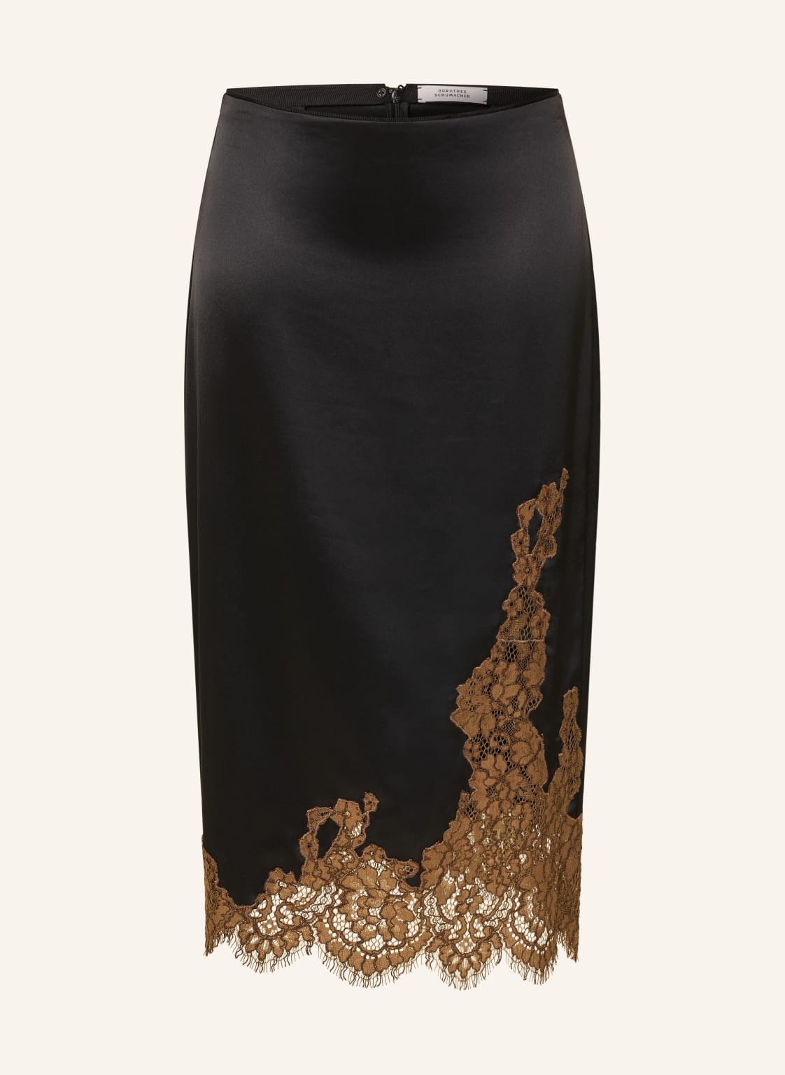 Dorothee Schumacher Satynowa Spódnica Shiny Statement Z Koronką schwarz