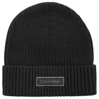 Czapka Patch Chunky Rib Cotton Beanie Black LV04D8053G UB1 (CK694-c) Calvin Klein