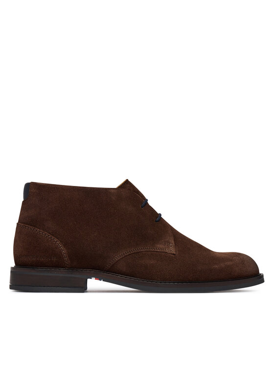 Tommy Hilfiger Trzewiki Corporate Dressy Suede Lace Boot FM0FM05951 Brązowy