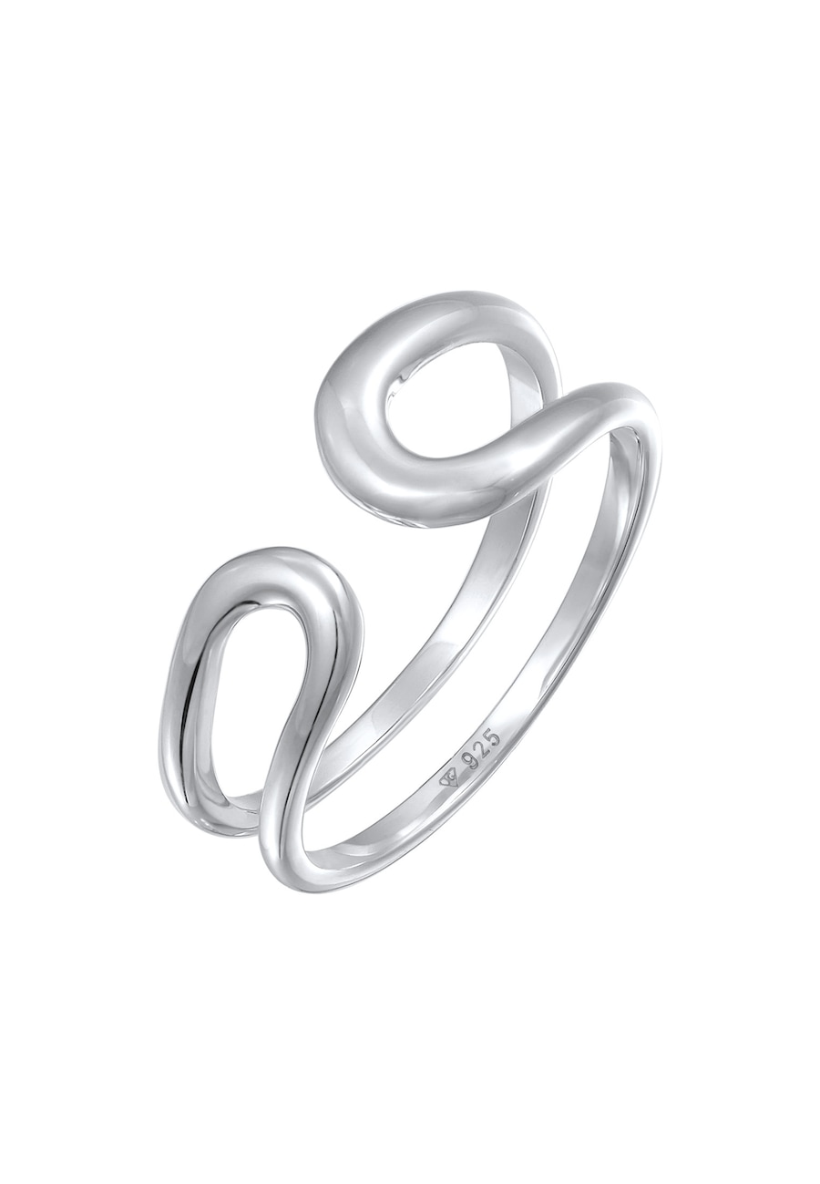 Elli PREMIUM Damski pierścionek Open Geo Modern regulowany ze srebra próby 925 Sterling Silver Pierścionki 1 ct