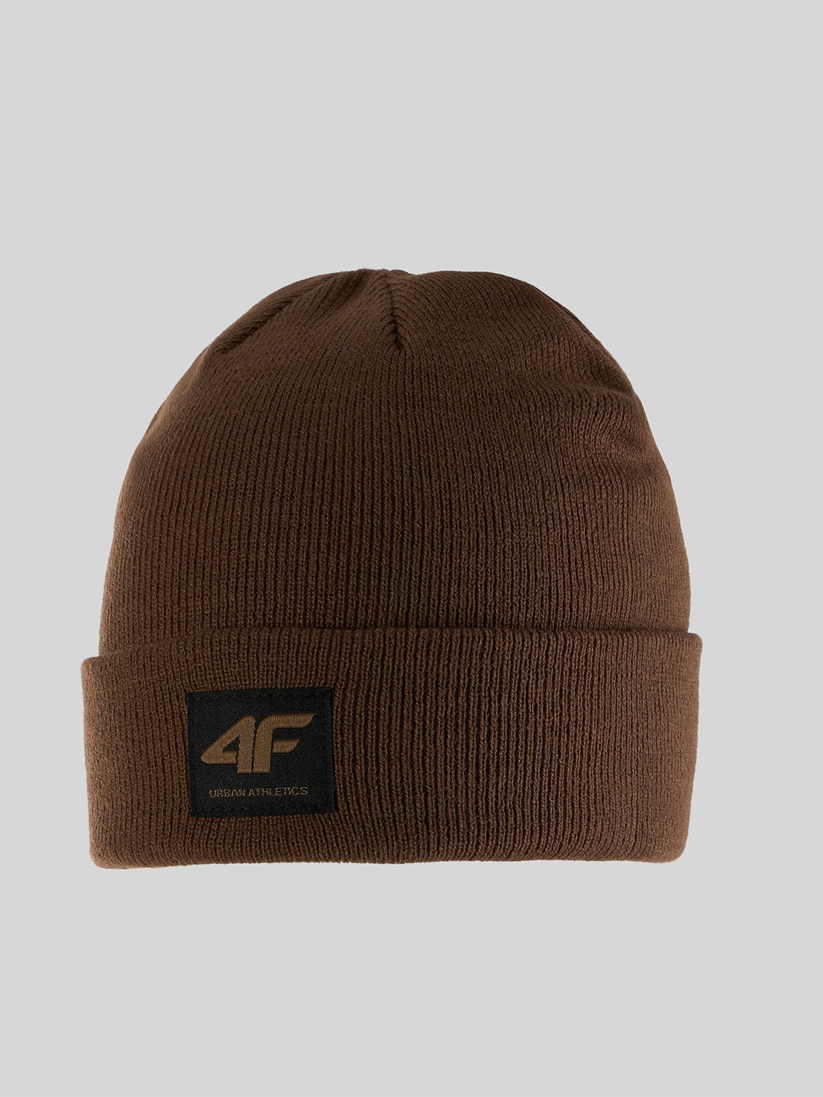 4F Czapka beanie męska - brązowa Uniwersalny
