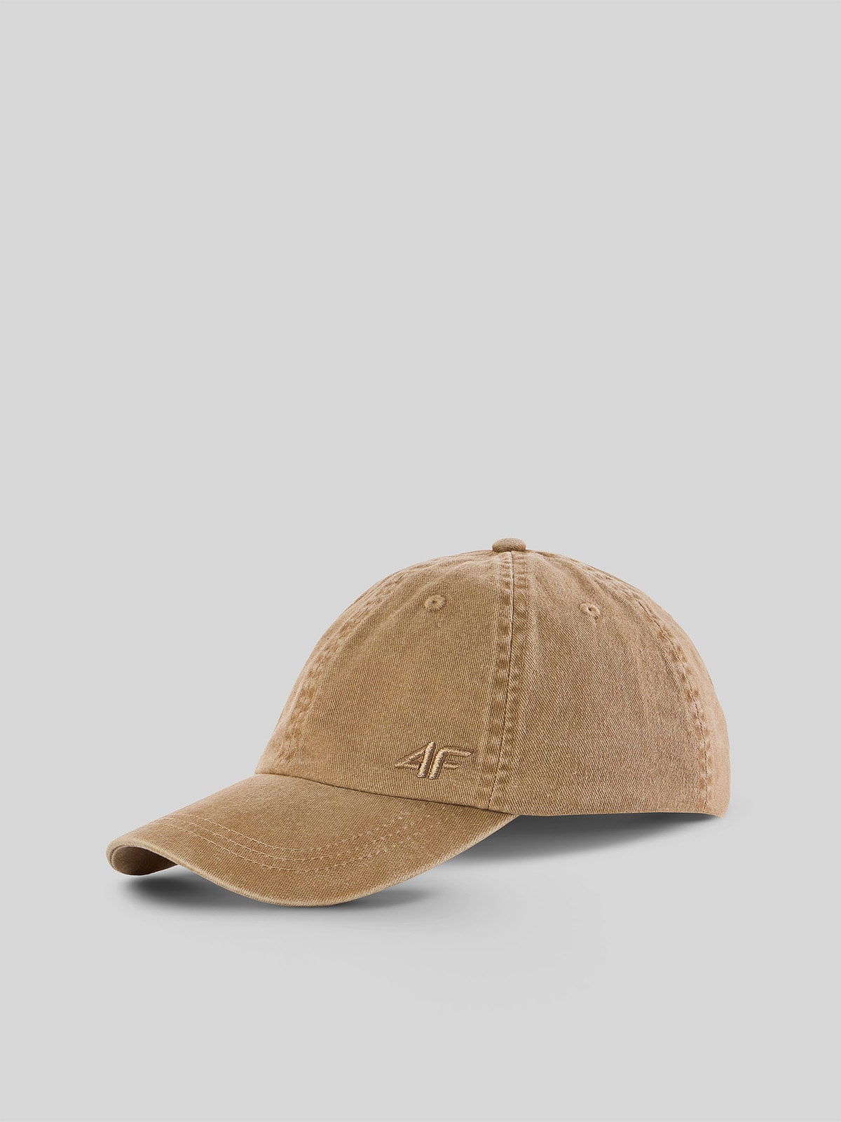4F Czapka z daszkiem strapback męska - beżowa S/M (58cm)