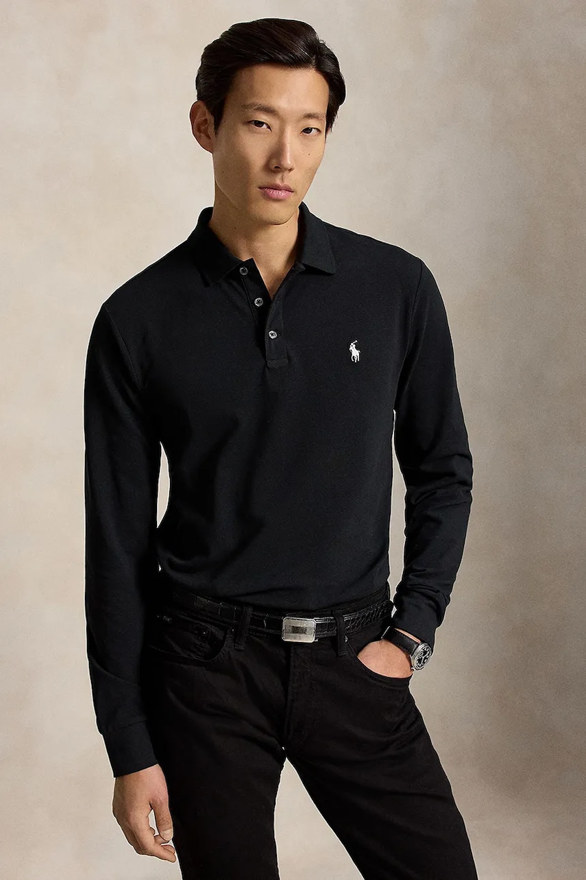 Polo Ralph Lauren longsleeve męski bawełniany z elastanem