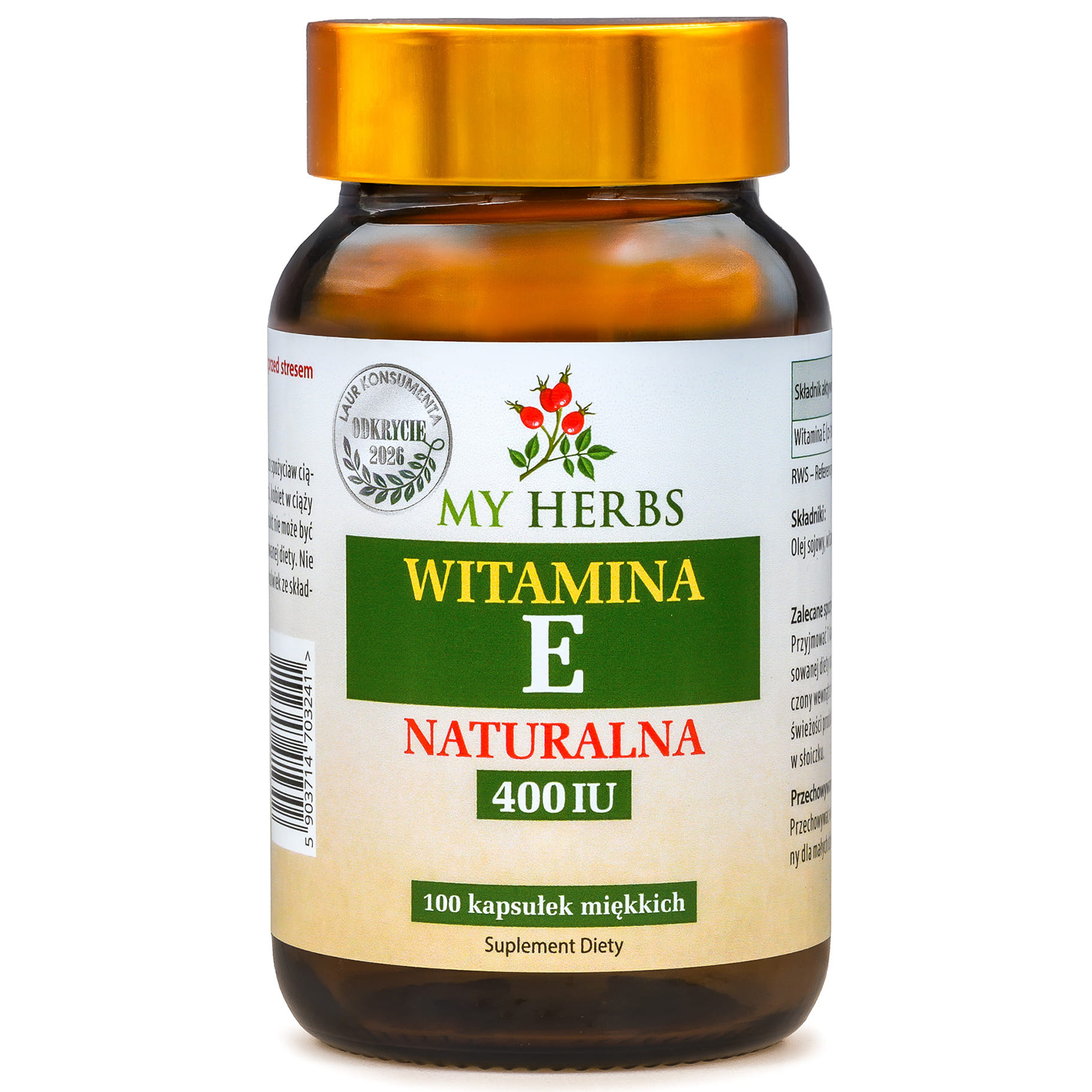 My Herbs Witamina E Naturalna, 100 kapsułek