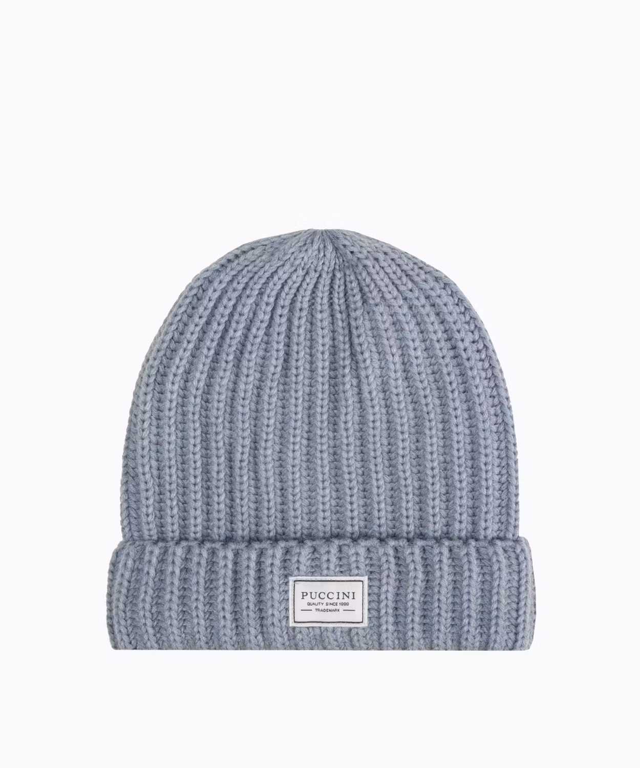 Jasnoszara czapka beanie z grubym warkoczowym splotem
