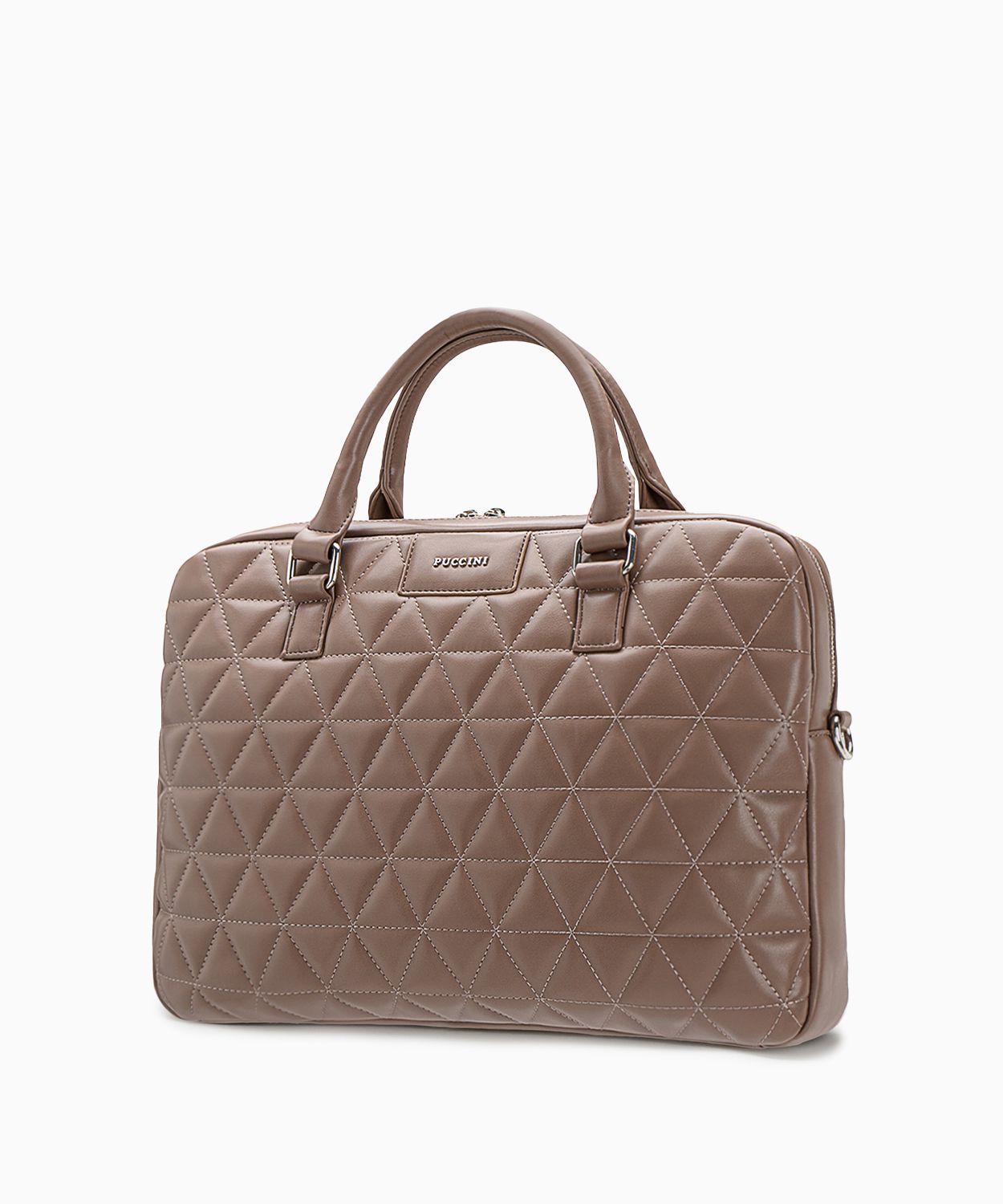 Damska torba na laptopa 15 cali z pikowaniem taupe