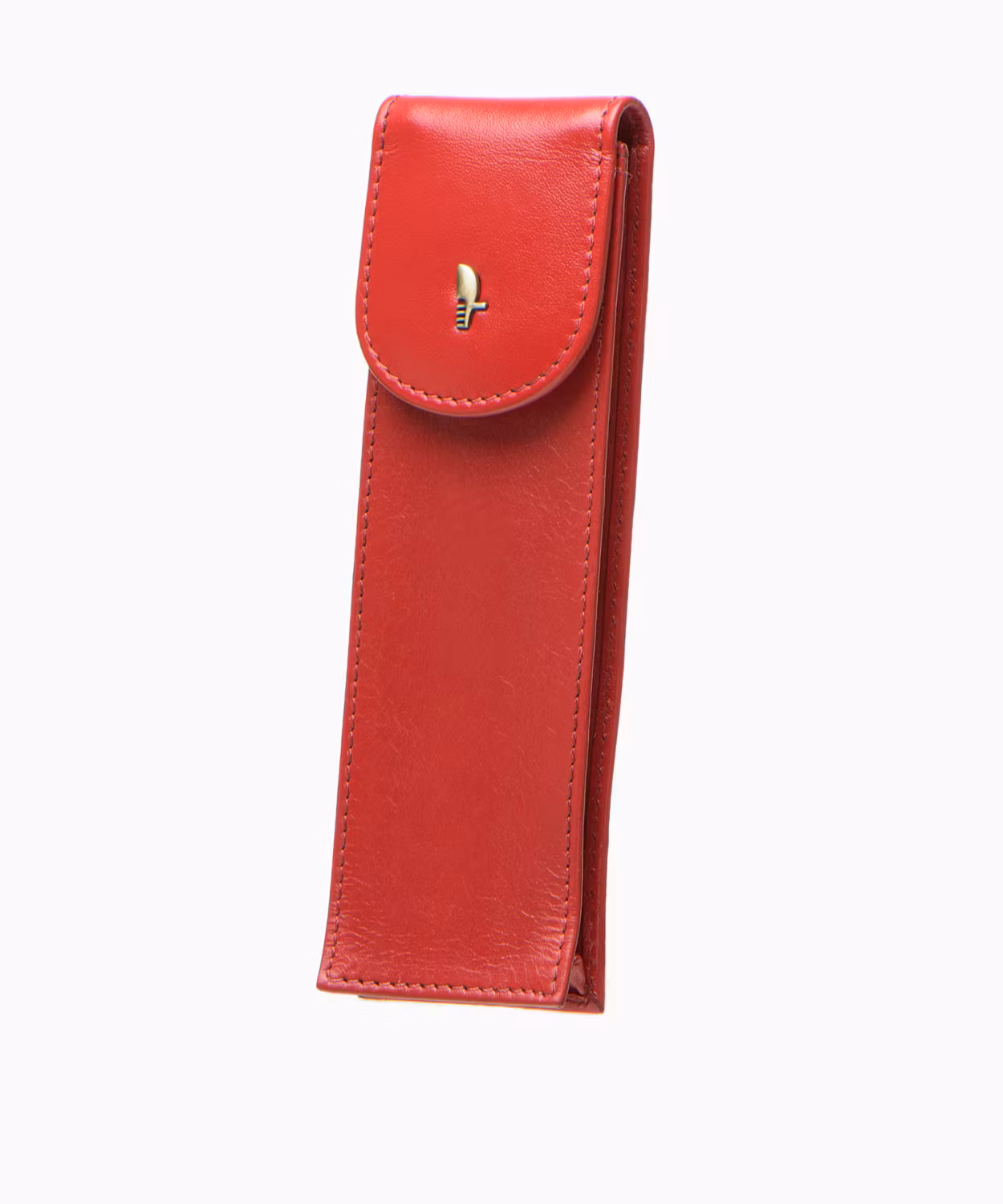 Czerwone eleganckie skórzane etui na długopisy