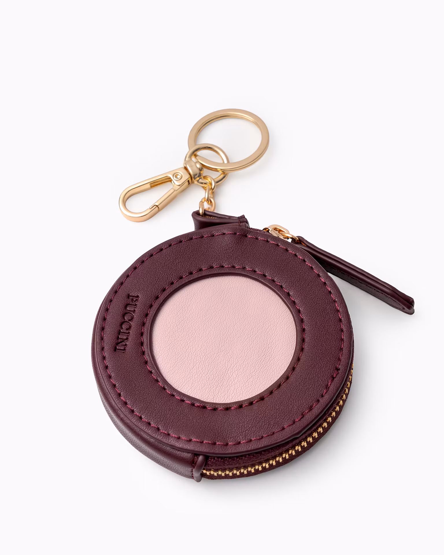 Charms do torebki saszetka na zamek burgundowa