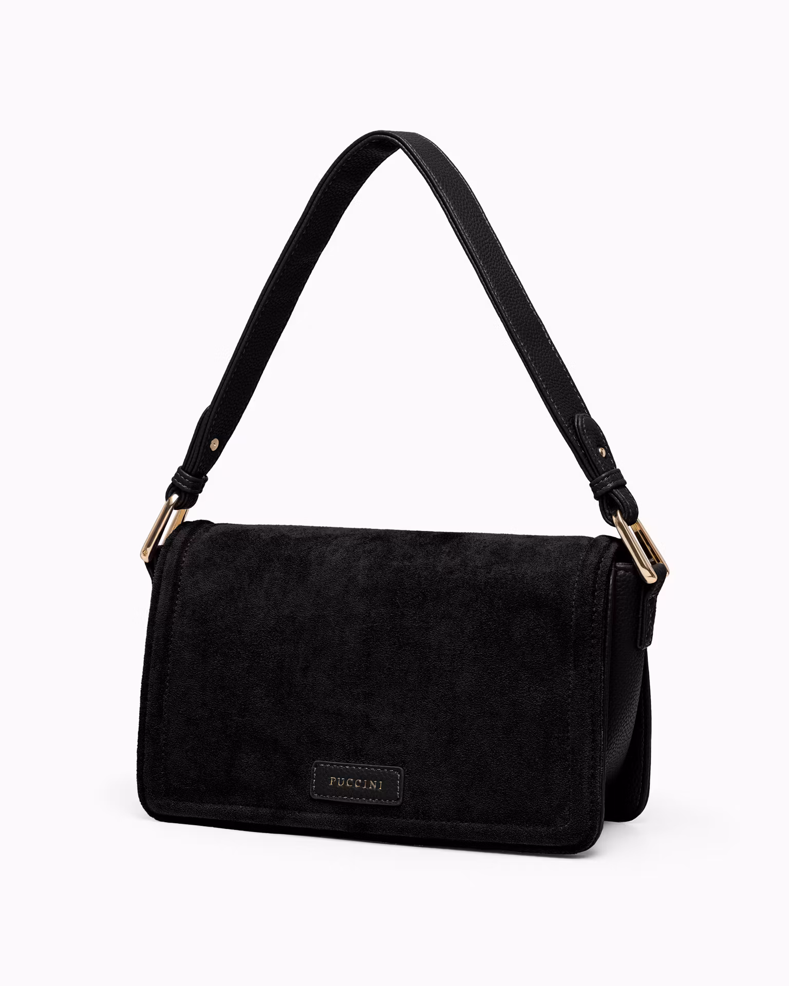 Torebka damska crossbody z ekologicznego zamszu czarna