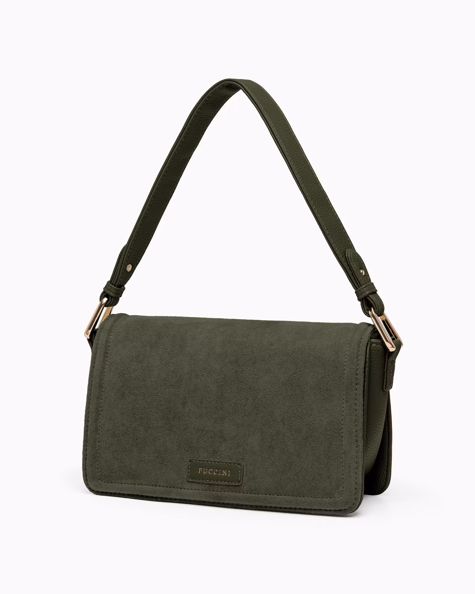 Torebka damska crossbody z ekologicznego zamszu zielona