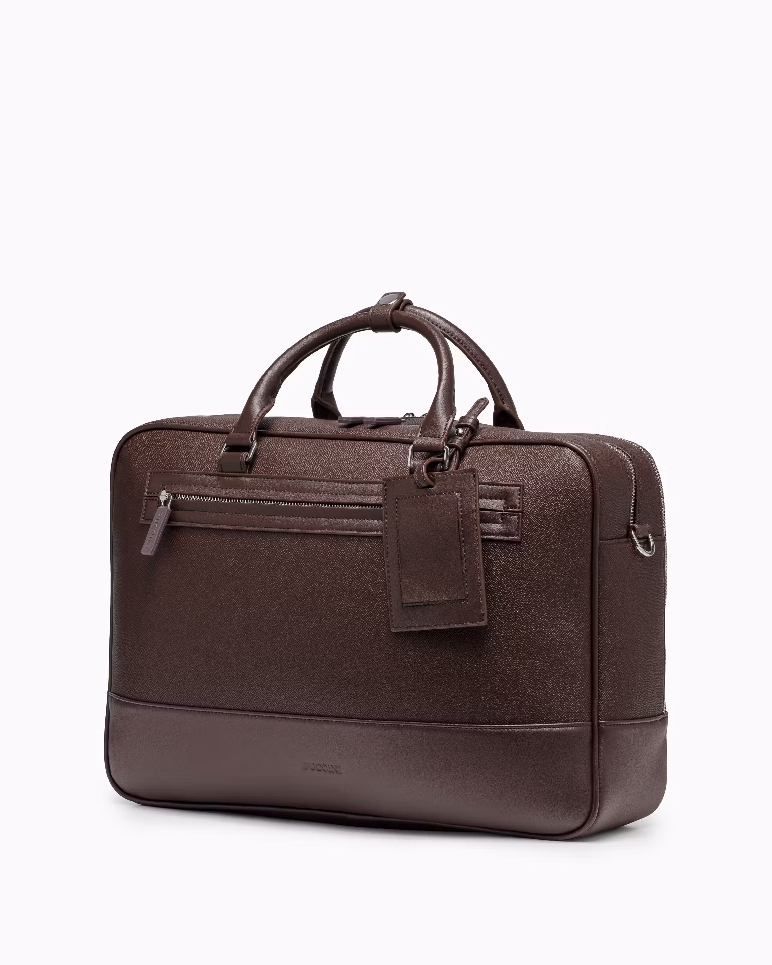 Torba na laptopa 17 cali ze skóry ekologicznej elegancka brązowa