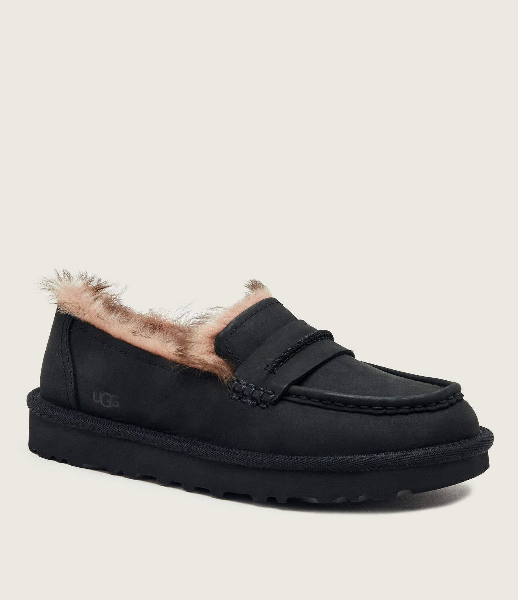 UGG Skórzane Ocieplane loafersy W Ellis z dodatkiem wełny shearling